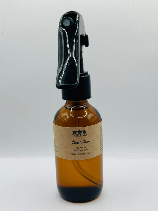 Classic Man room/ Linen Spray- Powder & Musk Scent